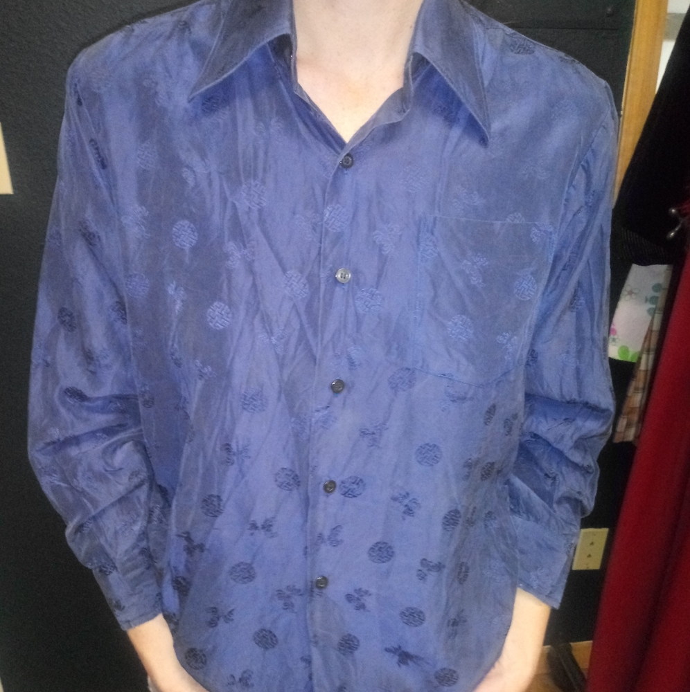 VTG 70s Double Red Horse Silk Button Up Shirt